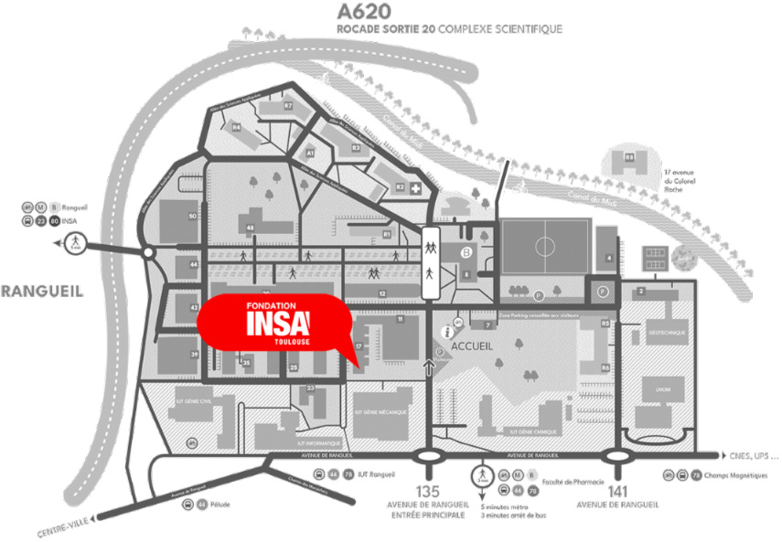 Carte localisation Fondation INSA Toulouse