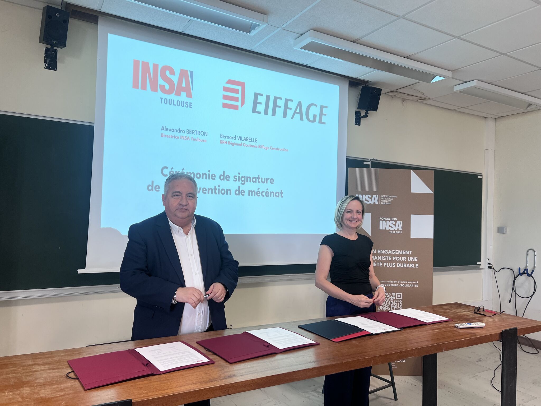 Cérémonie de signature de mécénat avec Eiffage